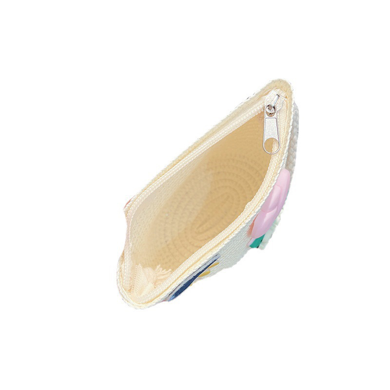 Túi cói mini đính hoa xinh đi biển cho bé