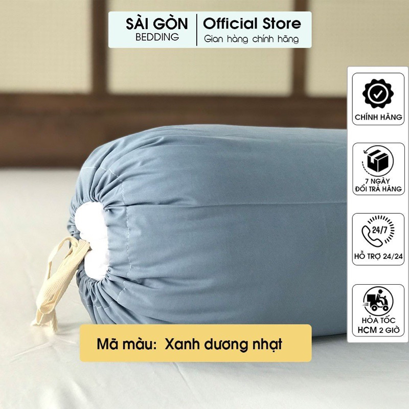 Vỏ gối ôm Cotton Tici trơn màu Sai Gon Bedding kích thước 35cmx100cm