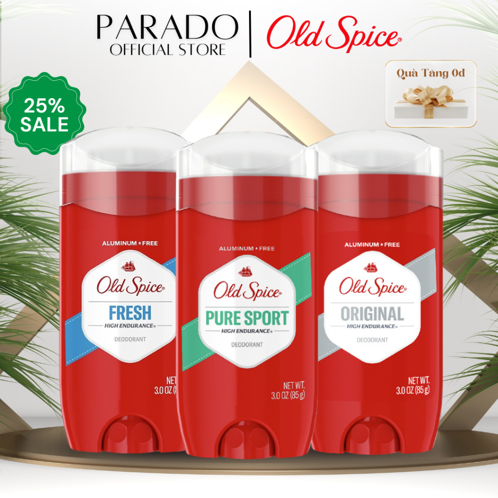 Lăn Sáp Khử Mùi và Ngăn Tiết Mồ Hôi Cho Nam Old Spice Original | Fresh | Pure Sport 68gr Chính Hãng của Mỹ