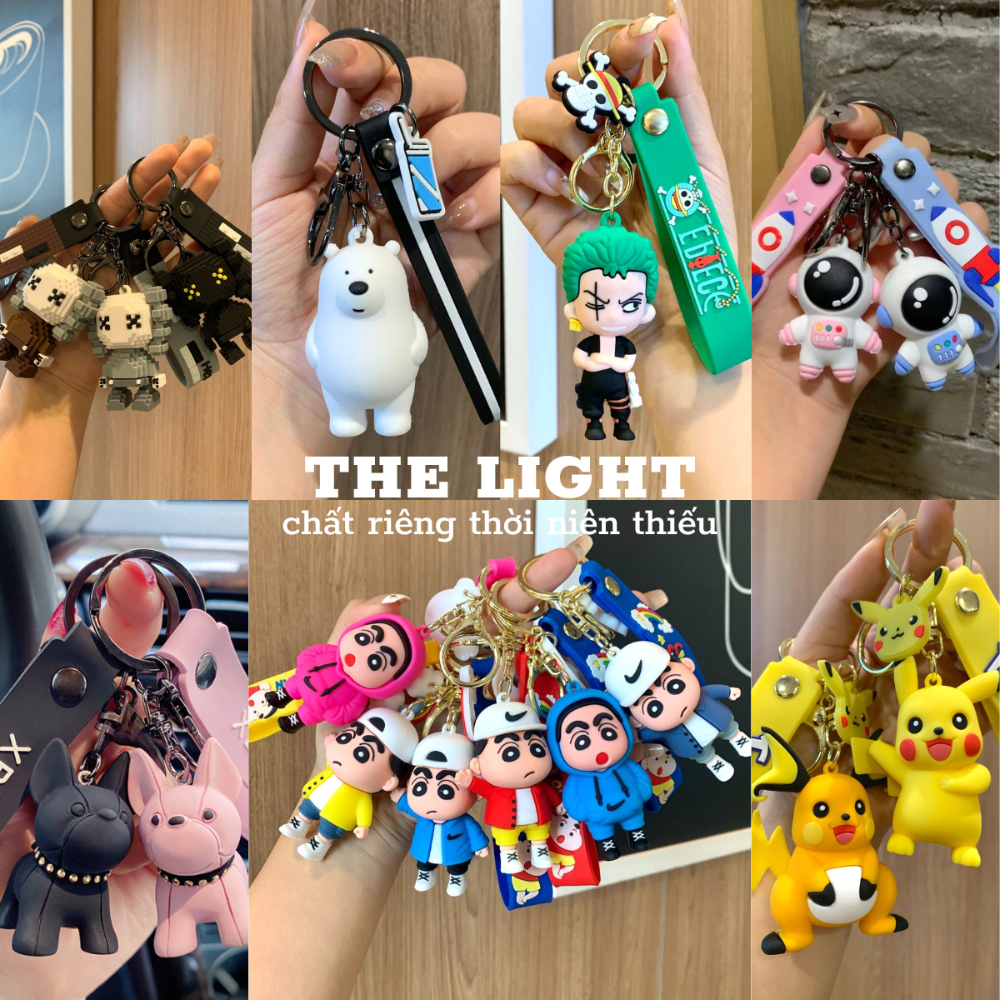Móc khóa (loại 1) cún bull,gấu bearbrick,chú hề,gấu nhỏ,phi hành gia ...
