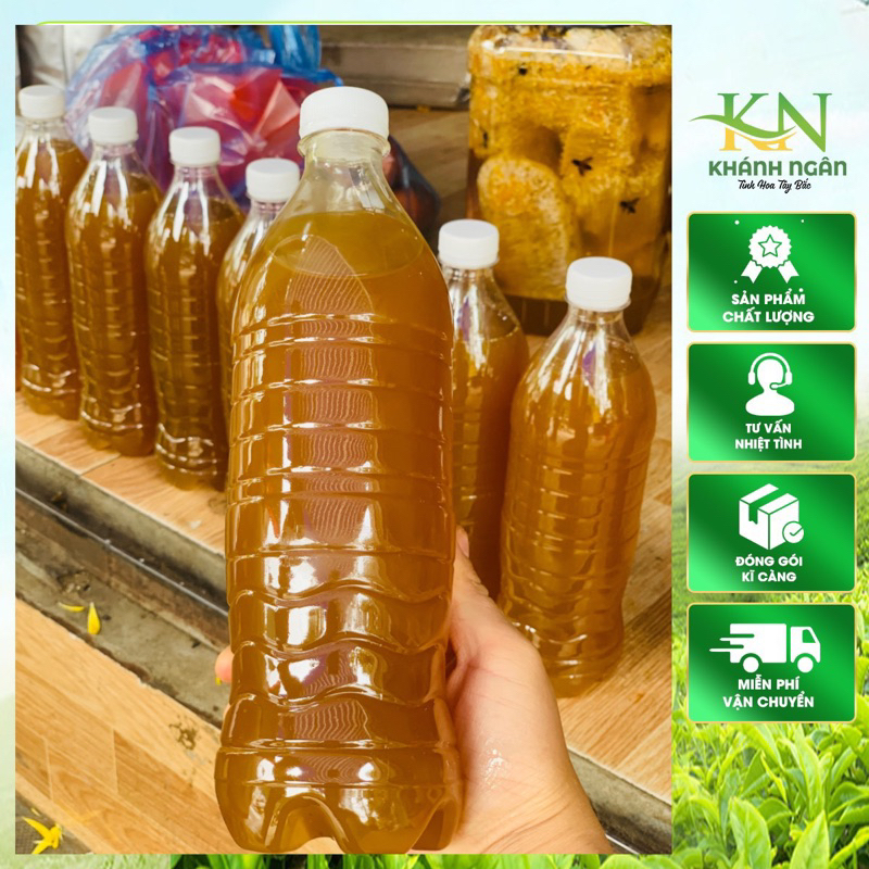 Mật Ong Rừng Nguyên Chất 500ml,mật Ong Đá, Ong Mật, Mật ong nguyên chất miền Tây Bắc bổ sung dinh dưỡng