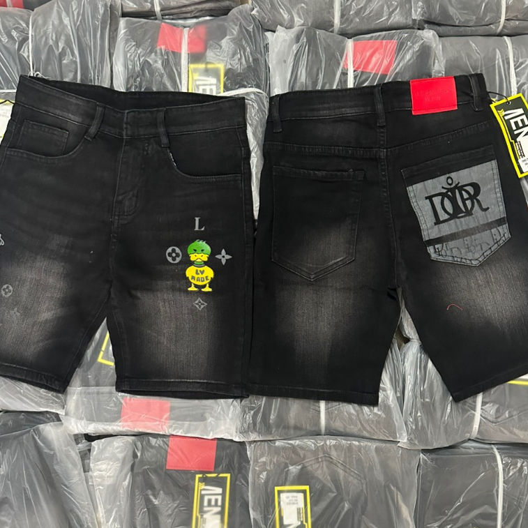 (HÌNH THẬT) Quần short jean nam màu đen phối họa tiết con vịt cực hot mẫu mới bán chạy năm nay PHƯƠNG THẢO SHOP