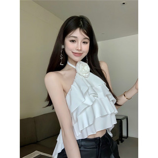 Áo croptop yếm dây tầng bèo ( Kèm hình thật )