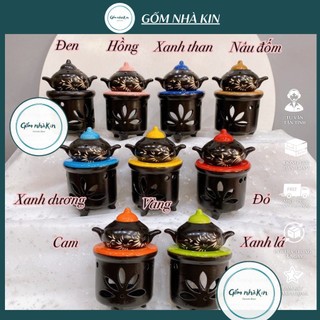Bếp đốt bồ kết dáng ấm nhỏ xinh, đèn xông tinh dầu thảo dược, vỏ cam sả gừng gốm bát tràng