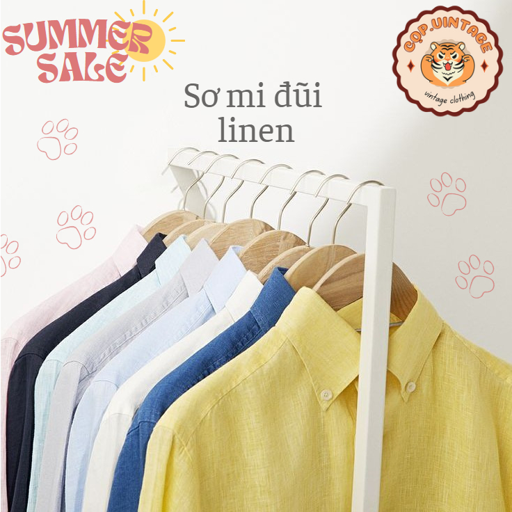 Áo sơ mi trơn đũi, linen nhẹ nhàng mát mẻ casual, công sở unisex Nhật,Hàn - secondhand (2hand) - CỌP.vintage