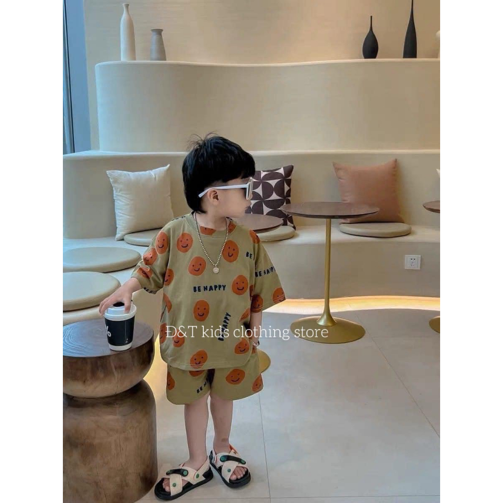 Bộ be happy mặt cam cho bé