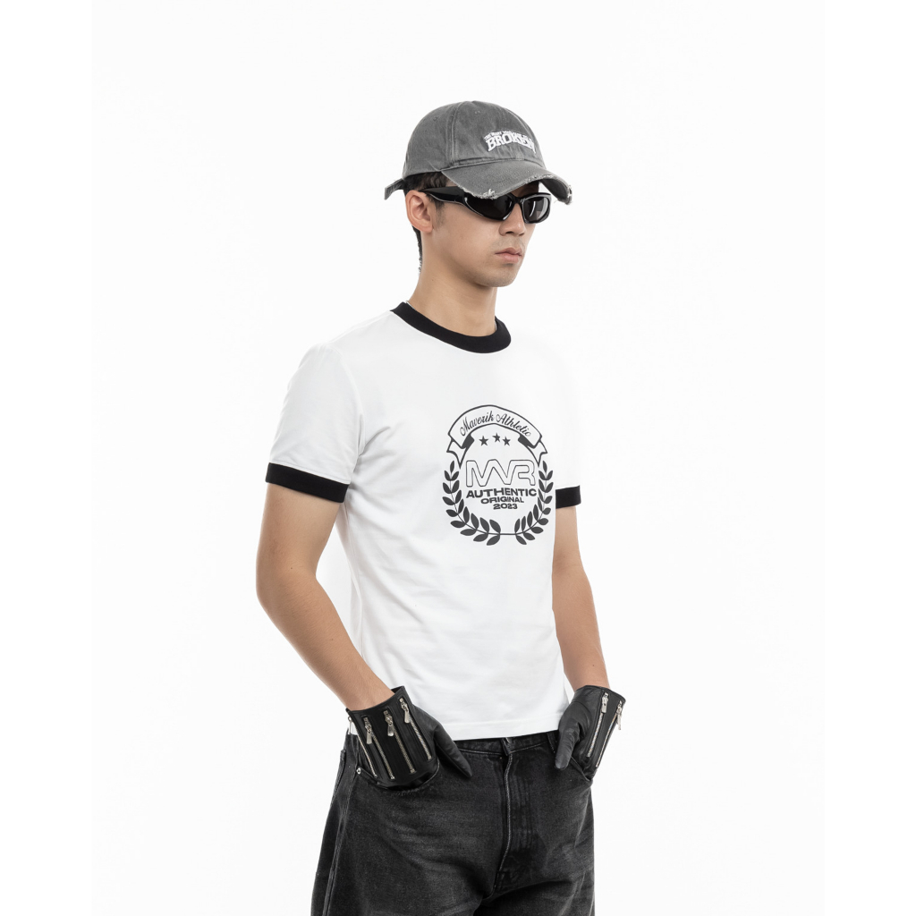 Áo thun Maverik form Slim Trắng