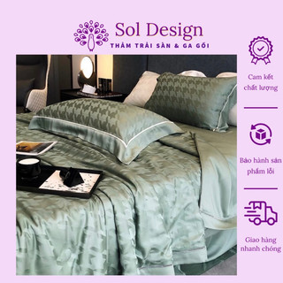Set Chăn Ga Tencel Roma – Ga Chần 5 Món Mát Lạnh, Mịn Cao Cấp – Họa Tiết 5D Sang Trọng
