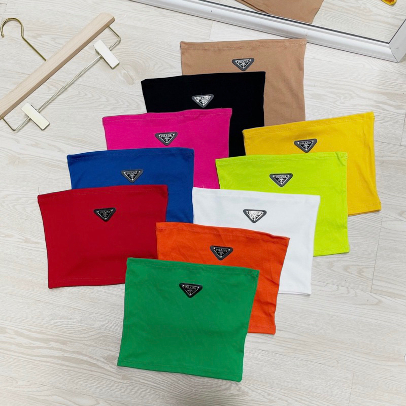 Áo ống croptop đính logo siêu xinh, áo quây nữ mùa hè