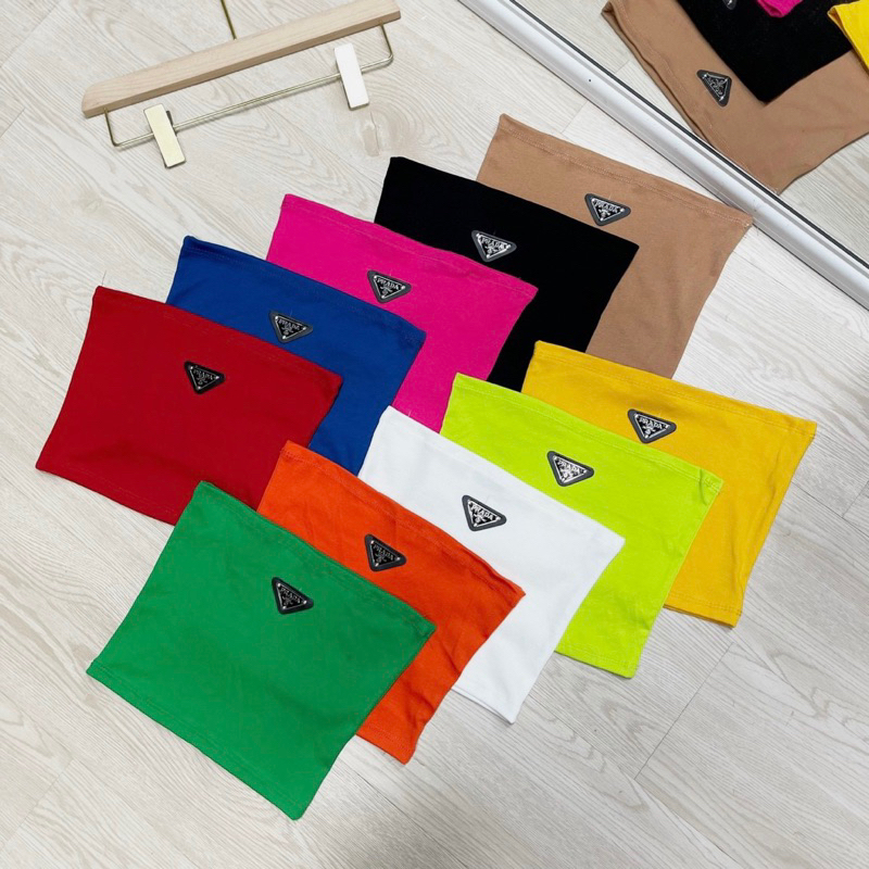 Áo ống croptop đính logo siêu xinh, áo quây nữ mùa hè