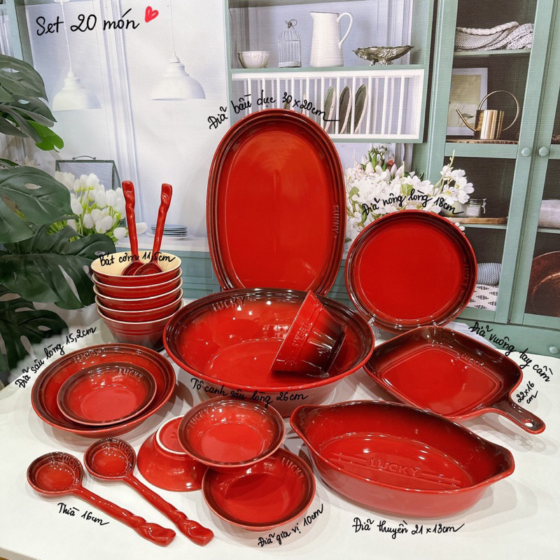 HÀNG CÓ SẴN Bộ bát đĩa sứ ăn cơm Lucky hồng, xanh pastel, quà tặng tân gia sinh nhật 8/3 GỐM SỨ CAO CẤP