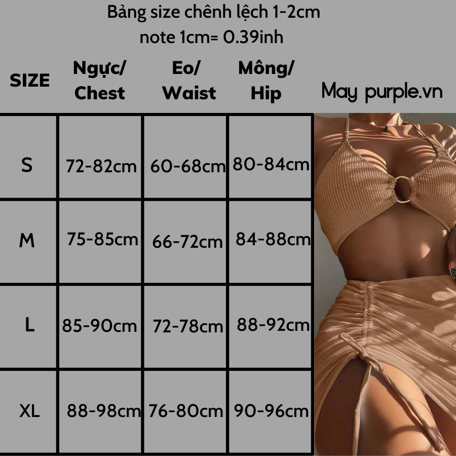 [ HOẢ TỐC - HN Maypurple.vn] Đồ bơi nữ 2 mảnh áo tam giác mix quần chip kèm váy loại 1 | BigBuy360 - bigbuy360.vn