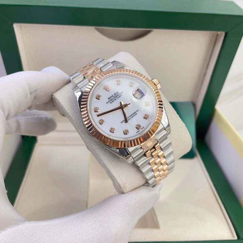 ROLEX DATE-JUST 41mm - Đồng Hồ Nam Mạ Vàng Hồng Máy Thụy Sĩ