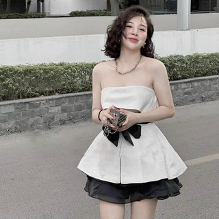 Áo cúp ngực cột nơ tiểu thư sang chảnh