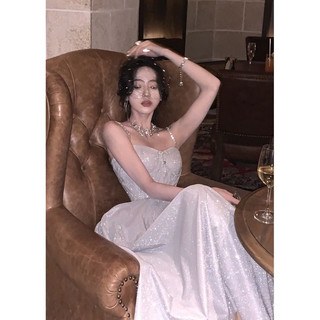 SẴN🖤 Đầm hai dây 𝓒𝓱𝓪𝓻𝓶𝓮 𝓓𝓻𝓮𝓼𝓼 nhũ đính nơ lấp lánh dự tiệc bling bling/ Váy tiểu thư sang trọng mặc sinh nhật chụp ảnh
