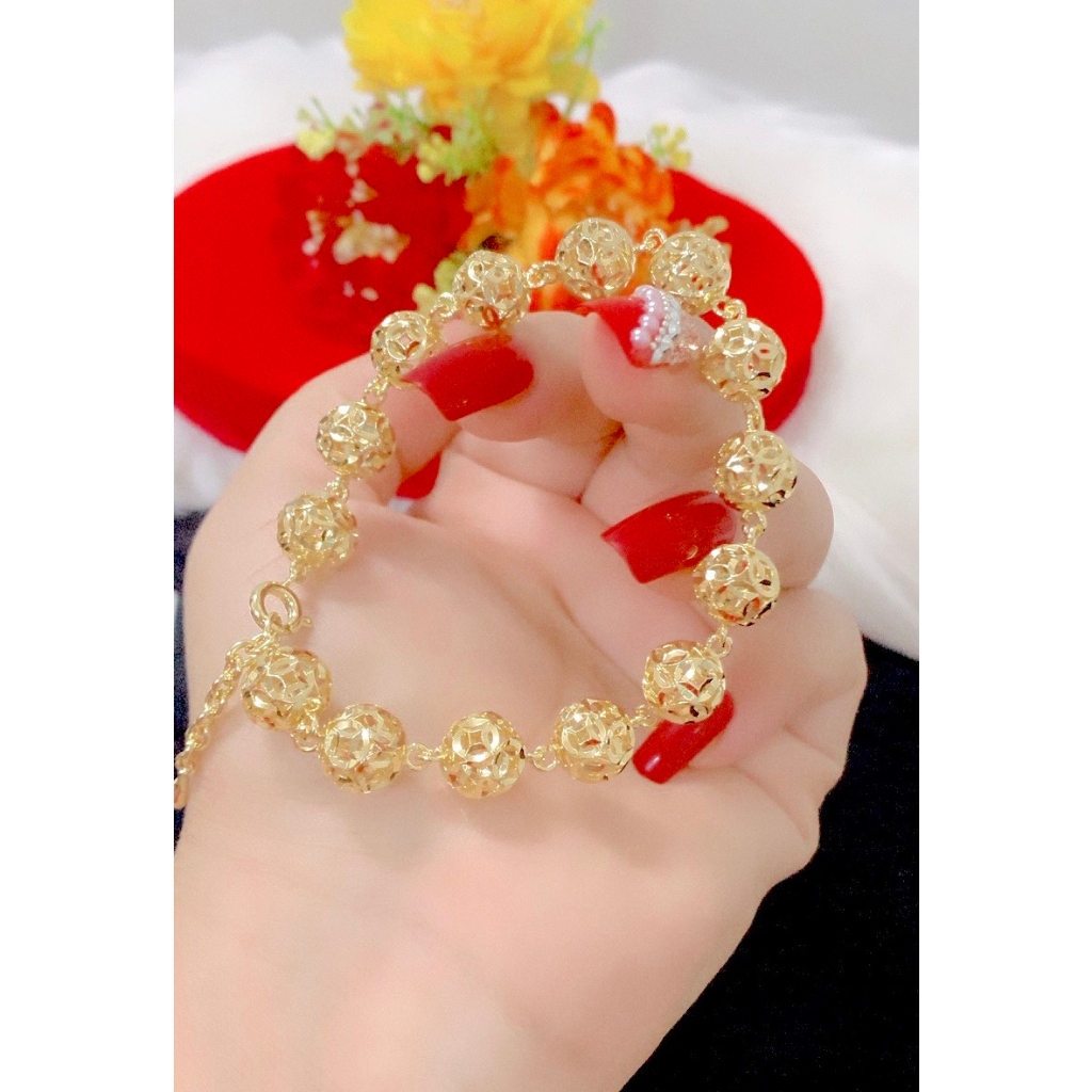 Lắc tay nữ mạ vàng 18k, 24k và bạch kim lắc châu LL03. 101121