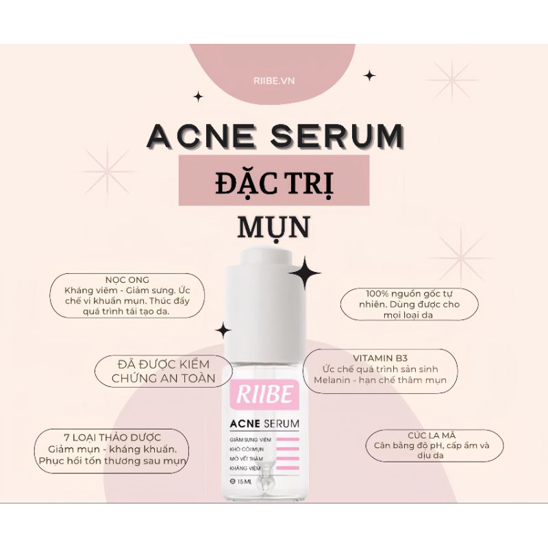SERUM RIIBE  tặng 30ml sữa rửa mặt riibe +quà