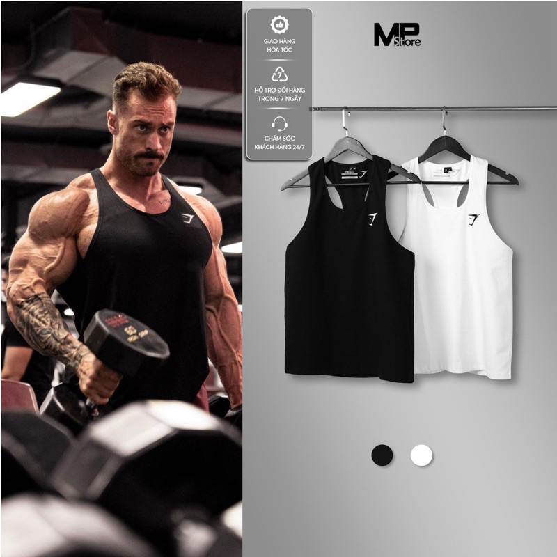 Áo ba lỗ thể thao Gymshark logo in ngực