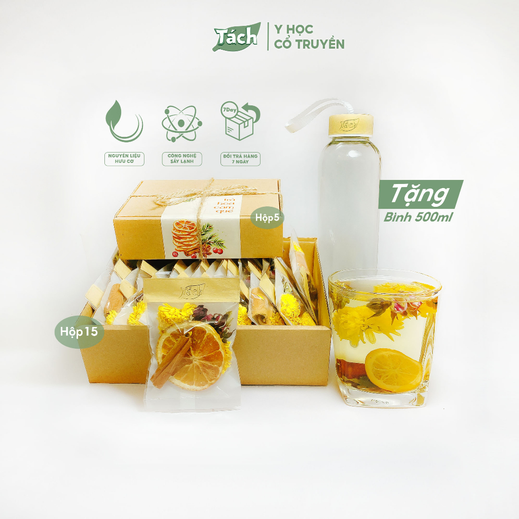 Trà Cam Quế Detox Tách Nhiên Trà hộp 15 gói giữ ấm, thanh lọc cơ thể, tăng cường sức khoẻ TCQ