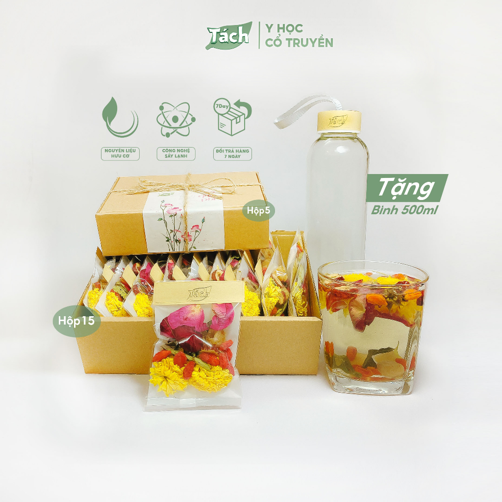 Trà Hoa Hồng Dưỡng Nhan Quý Phi tác dụng ngăn ngừa mụn, chống lão hoá, giúp lưu thông hoạt huyết - Tách Nhiên Trà