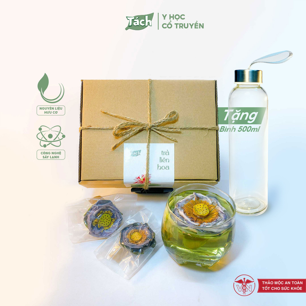 Trà Hoa Sen giúp ngủ ngon giảm mỡ máu, giải nhiệt cơ thể, ổn định huyết áp. Freeship . 1 Hộp 10 gói - Tách Nhiên Trà