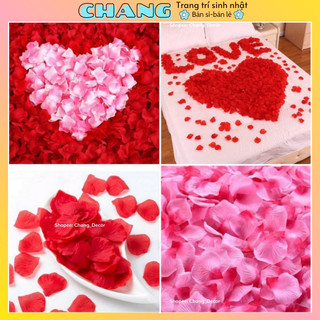 Set 100 cánh hoa hồng lụa giả trang trí phòng tân cưới,tân hôn,cầu hôn,...