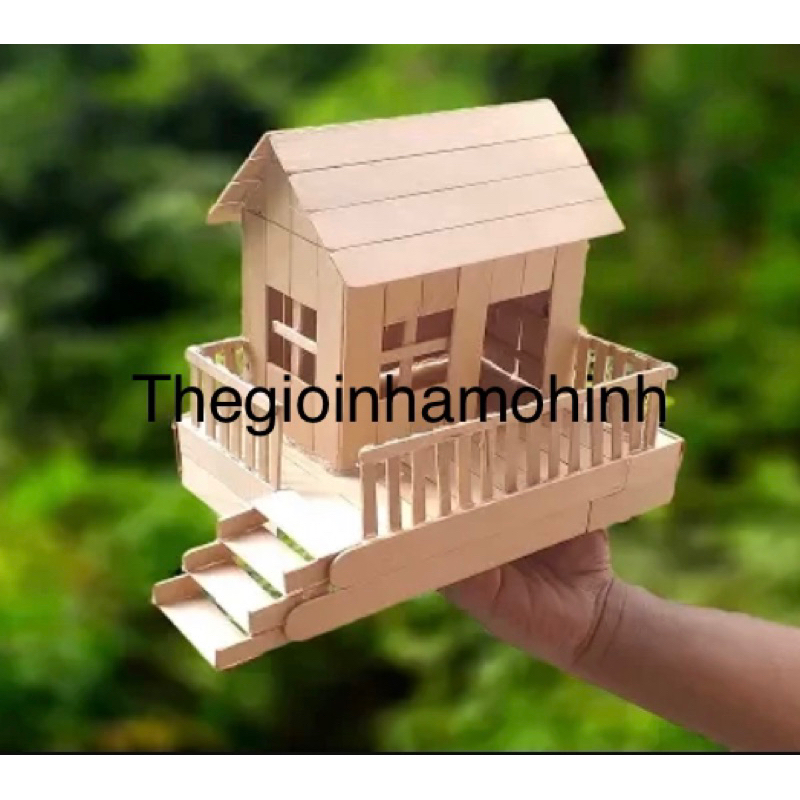 Nhà mô hình que kem handmade