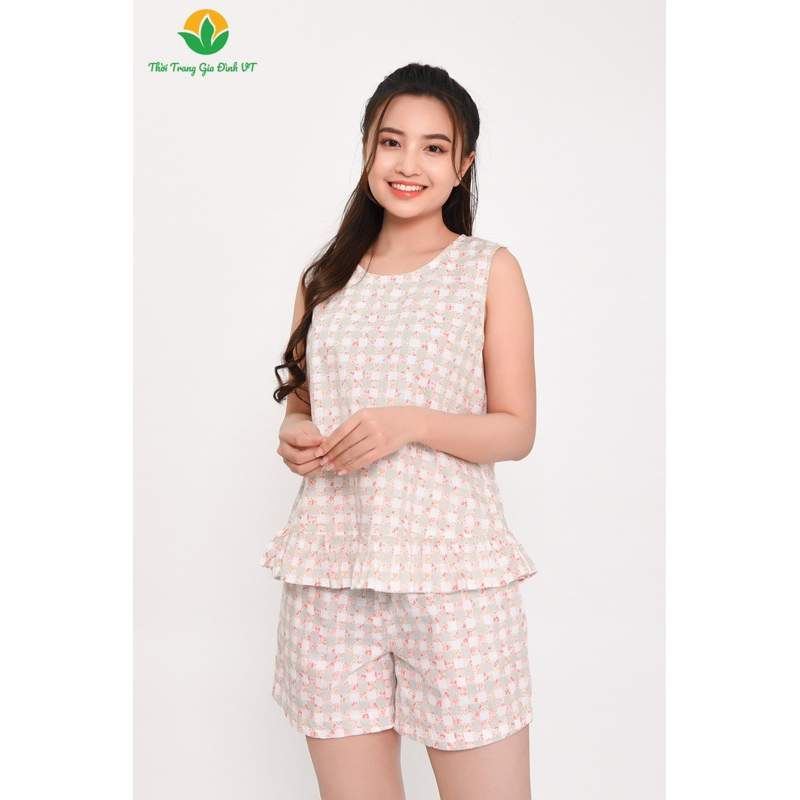 Bộ cotton quần đùi áo sát nách Việt Thắng