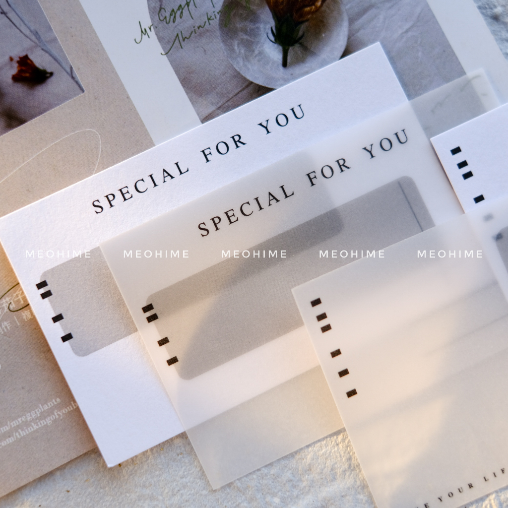 meohime 𓃠 Set 8 tờ note giấy trắng, giấy can Special for you
