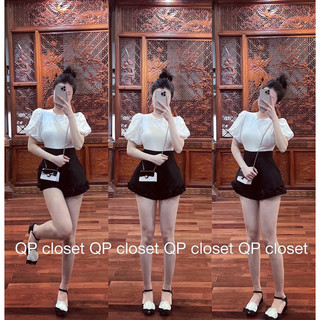 áo thun ôm tay bồng nơ xinh hàng Qp kèm tag