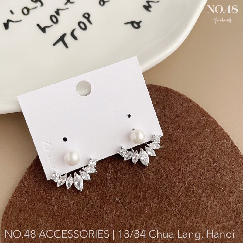 Khuyên tai nữ bông tai bạc s925 đá vành tai mã 3646