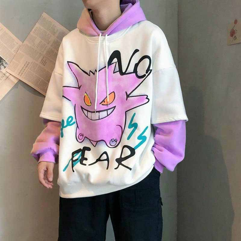 Áo hoodie dáng rộng dài tay có túi in hình thời trang đường phố phong cách Hàn Quốc mùa thu đông cho Nam Nữ SL