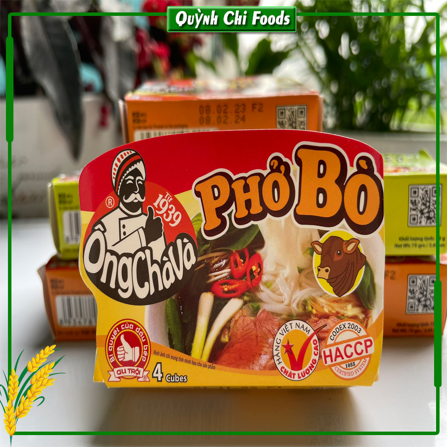 Viên gia vị Phở Bò / 1 hộp / 4 viên / pha chế nước dùng nấu phở / Ông Chà Và