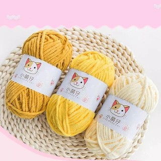 [THANH LÝ XẢ KHO]Len nhung mèo, nhung đũa 3mm, thích hợp móc thú size to, mũ, túi, áo, móc khóa...