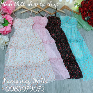 Đầm 2 dây hoa nhí có mút ngực