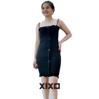 Đầm body ❄ freeship ❄ váy 2 dây cúc cuốn biên thời trang xixo - dam0035