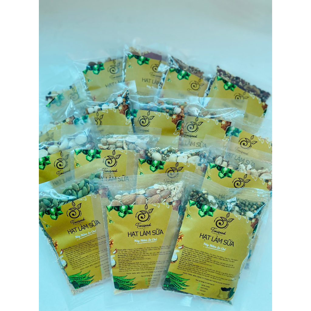 Gói hạt làm sữa nảy mầm sơ chế 100gr - Hạt dinh dưỡng TiniSeed