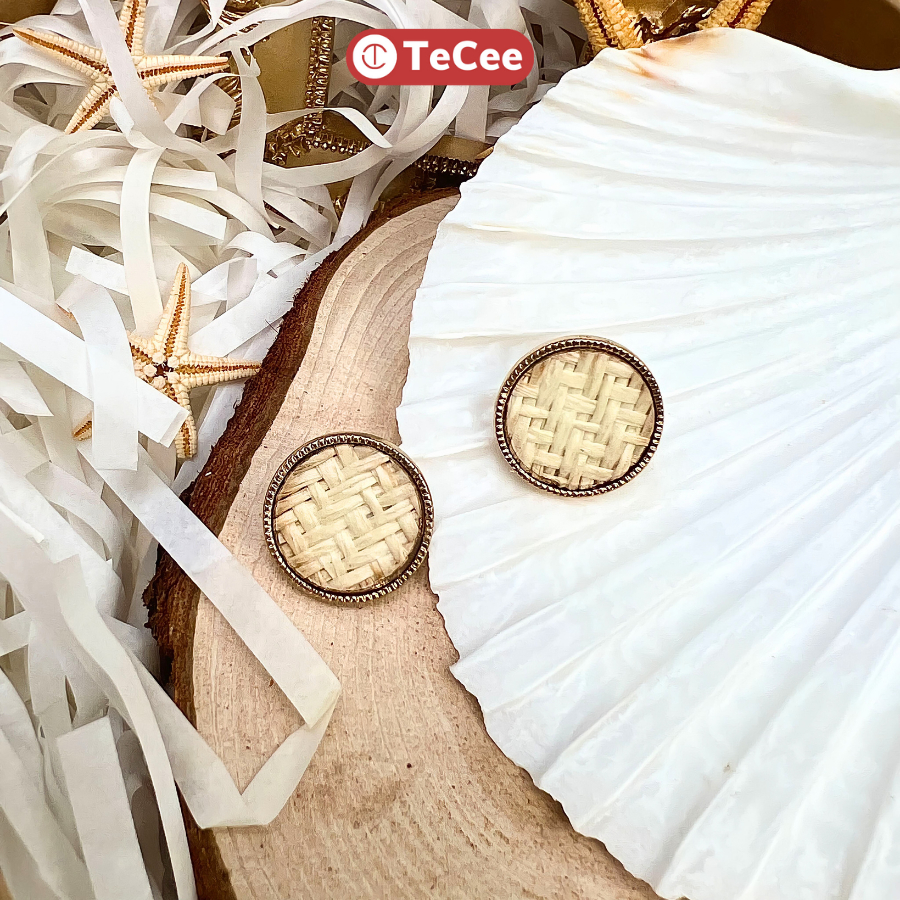 Khuyên tai Bông tai nữ nụ xuất dư xịn phong cách đơn giản cá tính vintage phụ kiện thời trang Tecee