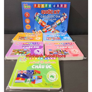 Bộ thẻ học thông minh 175 flash cards quốc kỳ các quốc gia trên thế giới