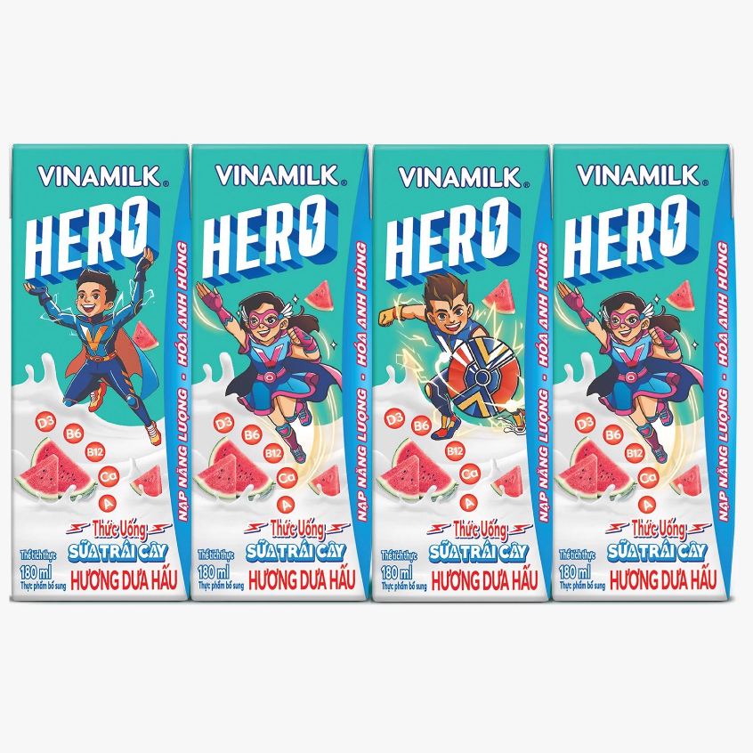 Sữa trái cây Vinamilk Hero hương dưa hấu 180ml