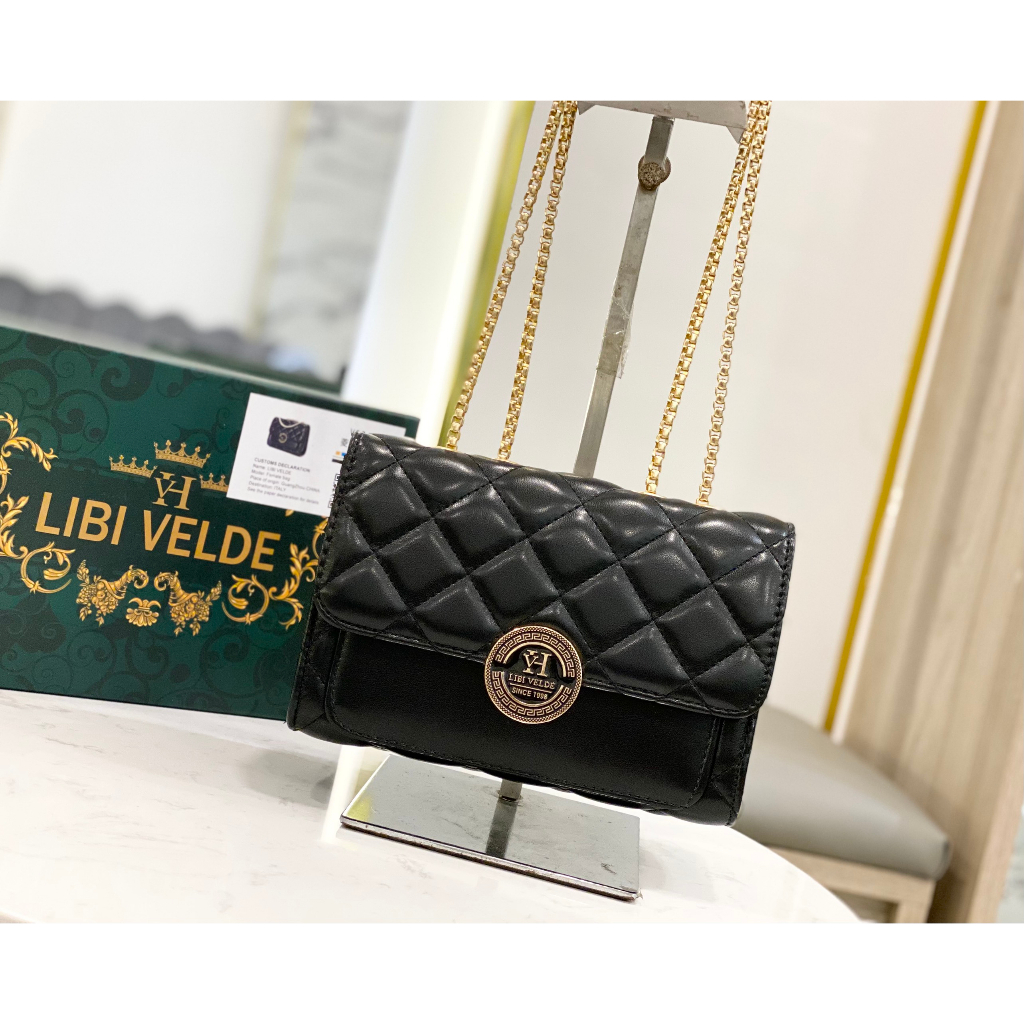 GIẢM GIÁ 50% -TÚI NẮP GẬP DÂY XÍCH LIBI VELDE FULLBOX CHÍNH HÃNG - F817