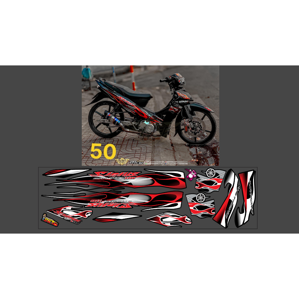 Tem lửa v4 dán xe máy sirius