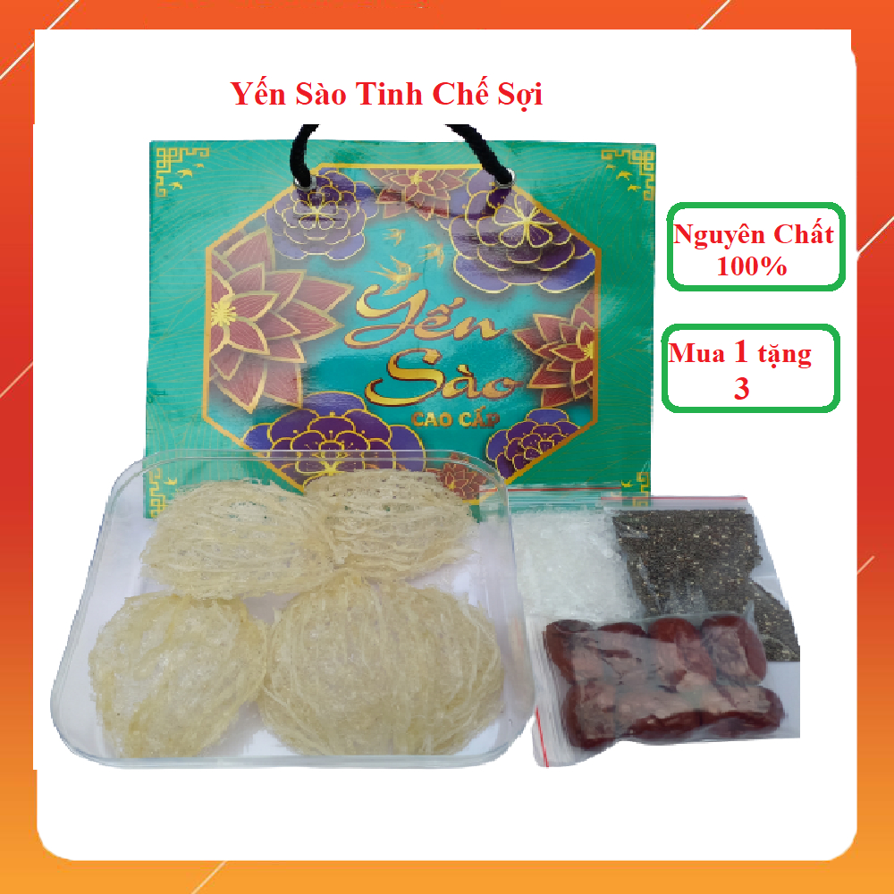 Yến sào tinh chế sợi (tổ yến sạch lông) nguyên chất + nguyên liệu chưng yến (5g-25g)