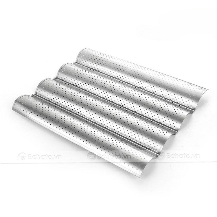 Khay nướng bánh mì baguette 4 rãnh 38 x 33 x 2.5 cm