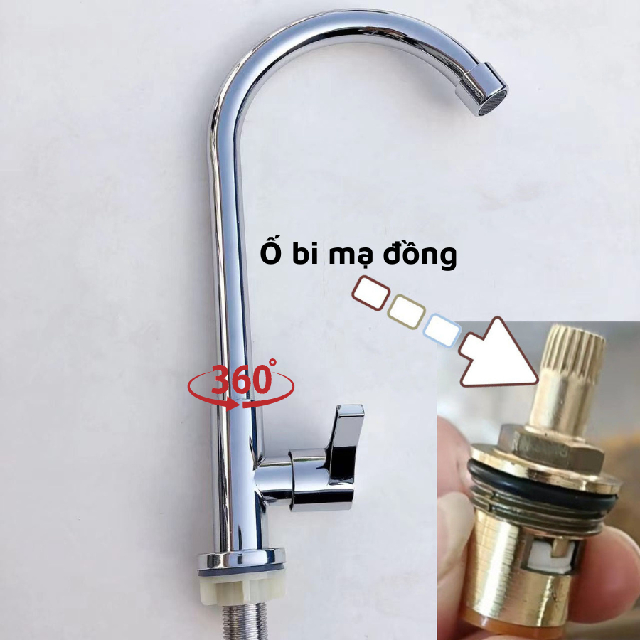 Vòi rửa chén bát HUY TUONG chất liệu Inox 304 siêu bền, dày, chắc chắn, chất lượng