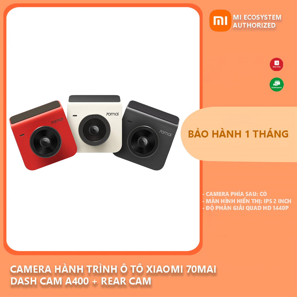 Camera hành trình ô tô Xiaomi 70mai Dash Cam A400 + Rear Cam - Bảo hành 1 tháng