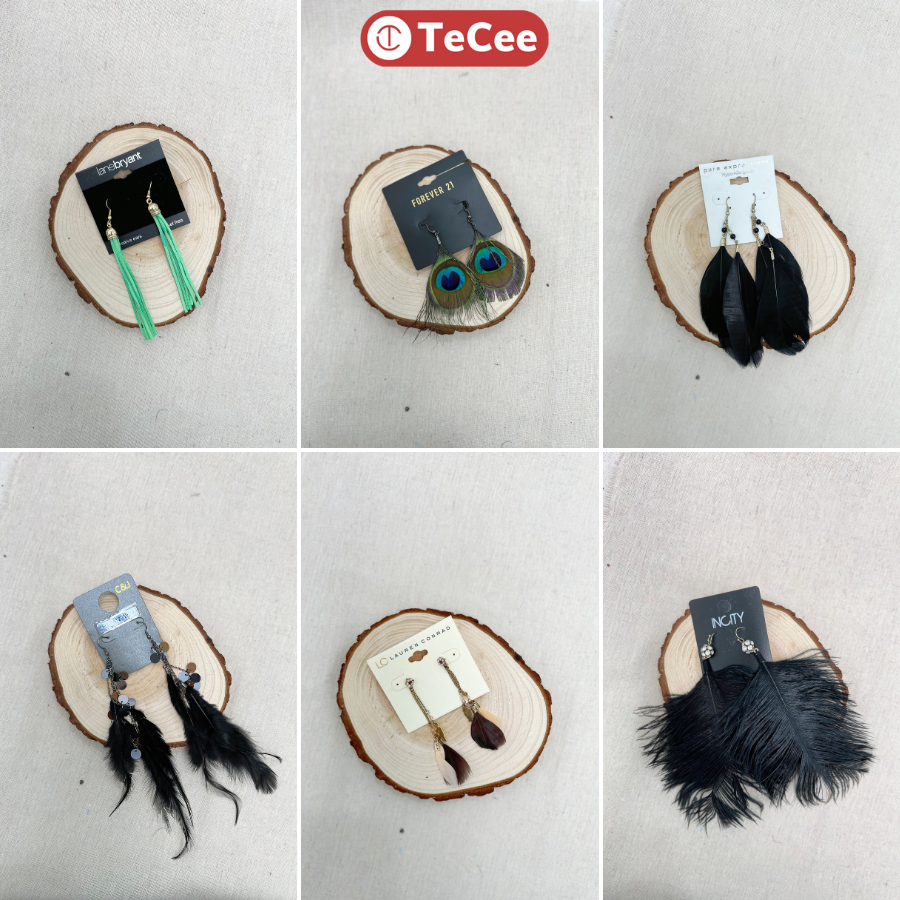 Khuyên tai Bông tai nữ phong cách boho vintage nhiều màu sắc hiện đại phụ kiện thời trang Tecee