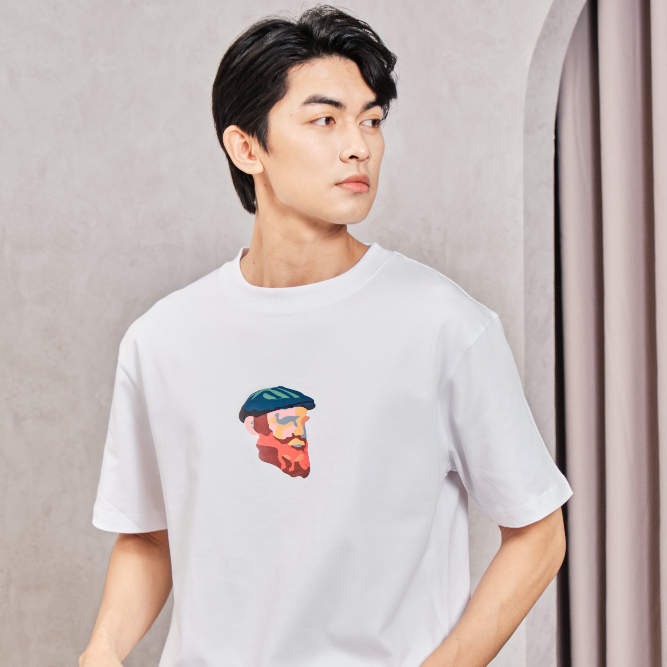 Áo thun nam Satoshi SATS106 tay ngắn cổ tròn hoạ tiết in đơn giản chất vải cotton thoáng mát