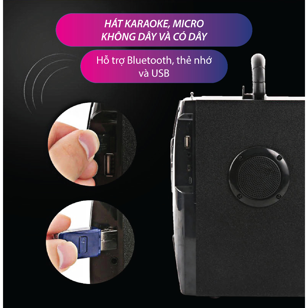 Loa kẹo kéo Bluetooth mini Kaw K600 - Hàng Chính Hãng, Bluetooth 5.0, 2 Loa Sub, Pin 3600 mAh