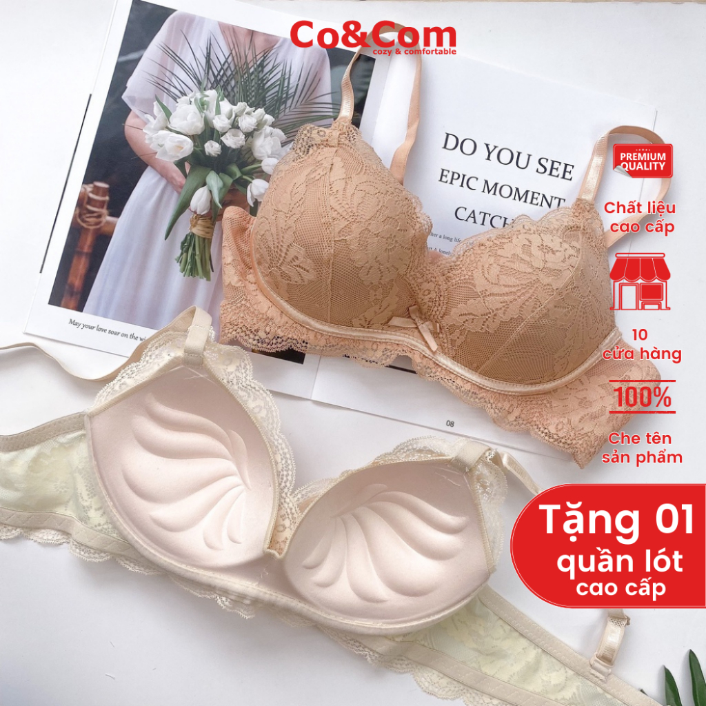 Áo Lót Nữ Ren Không Gọng Co&Com Nâng Ngực Quyến Rũ AN3311